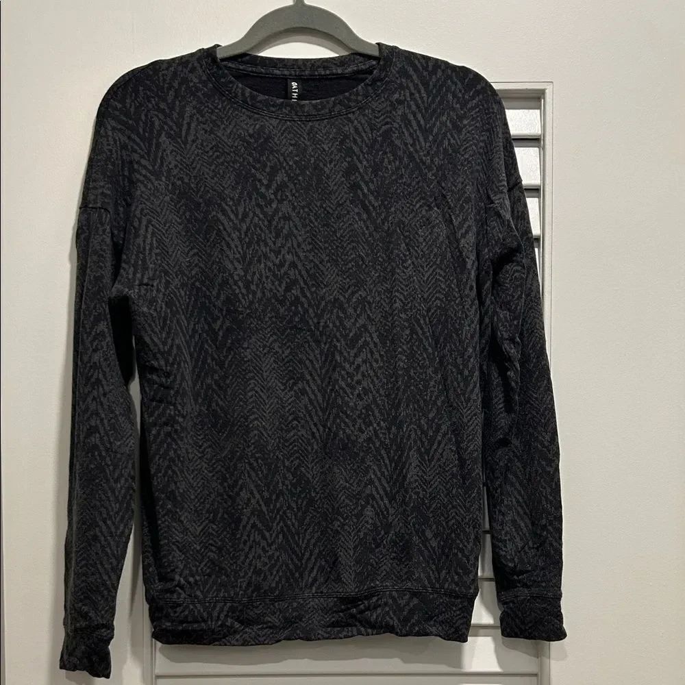 Athleta Black & Dark Gray Sweatshirt, Size XXS